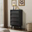 La commode double à 4 tiroirs présente un style rétro et un design biseauté-1757402926