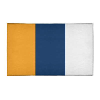 Tapis rayé doré / bleu marine