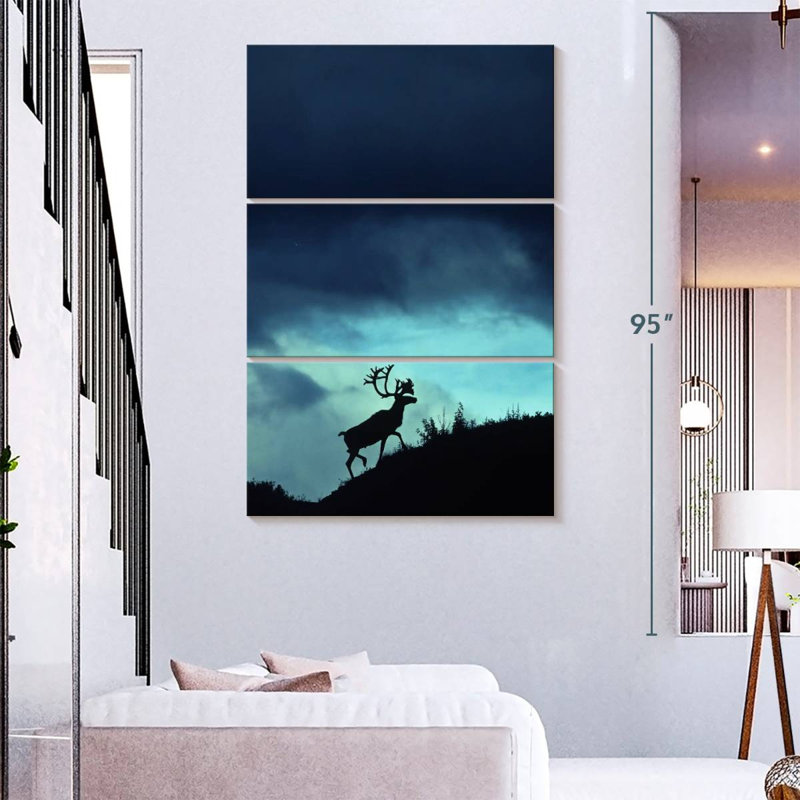 Silhouette de cerf Brampt, H 74 po x l 48 po