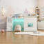 Lit mezzanine simple blanc avec lumières DEL et escalier de rangement | Lit d'enfant Playful-1135191257