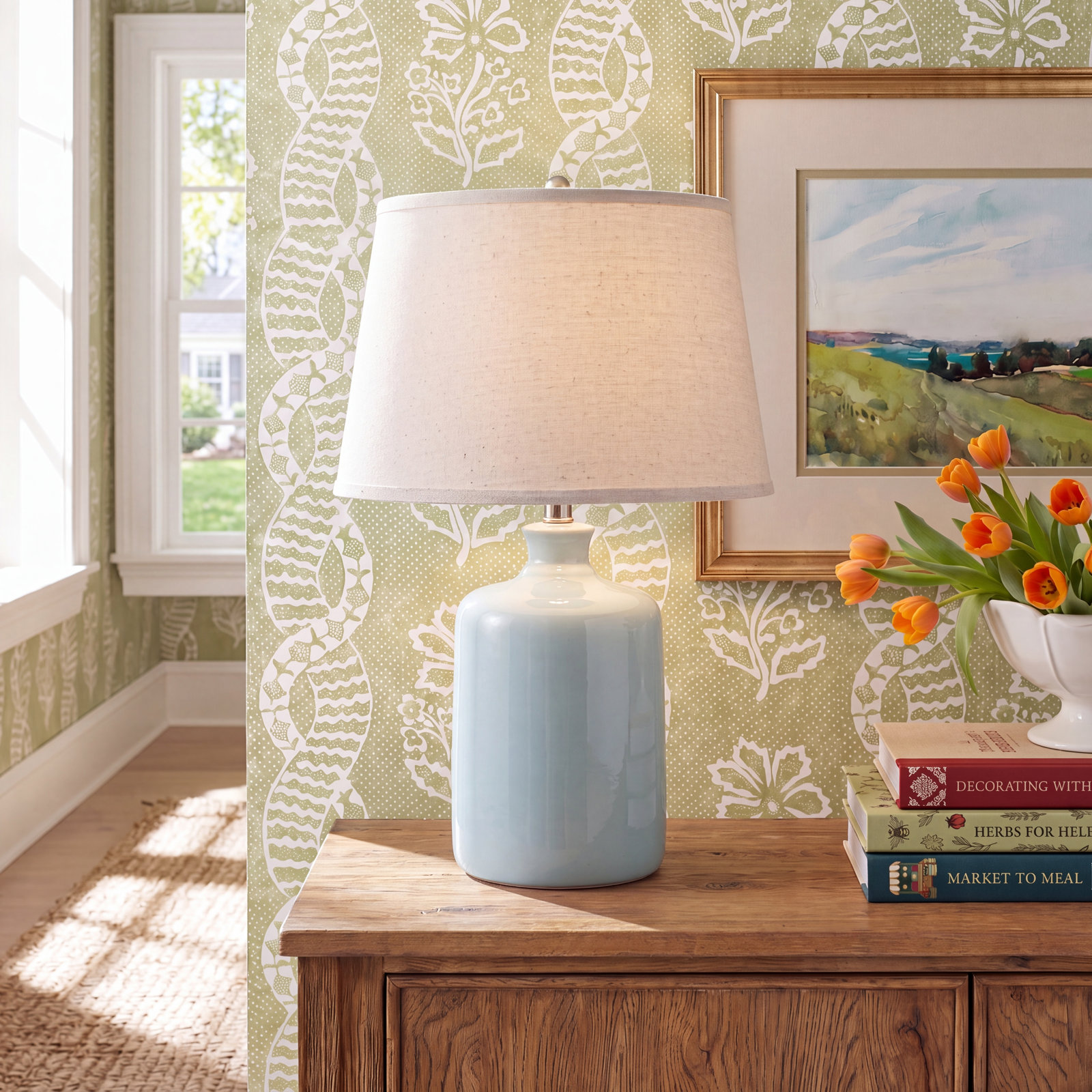 Sophie Bedside Lamp, Blue