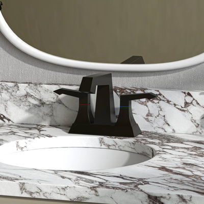 4 Inch Heavy Duty 2-Handle Bathroom Faucet with Drain and Supply Kits