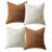 4-Pack 20x20 Inch Chenille Pillow Covers – Soft Plaid & Solid Decorative Cushion Covers with Hidden Zipper, Machine Washable for Modern Farmhouse & Boho Décor – 2 Beige / 2 Orange-137907912