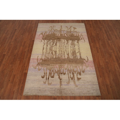 Animals Pictorial Modern Vegetable Dye Rug 5x7