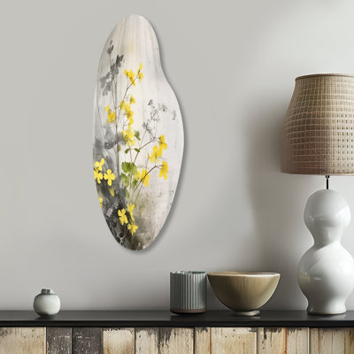 Naim - Art mural asymétrique floral en métal
