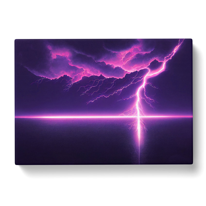 Futuristic Lightning Bolt - Wrapped Canvas, 35cm H x 50cm W x 3cm D