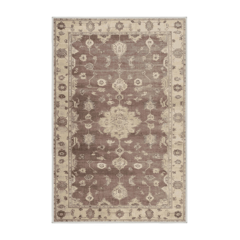 Tapis beige surteint lavable à la machine, Rectangulaire 3 pi x 5 pi