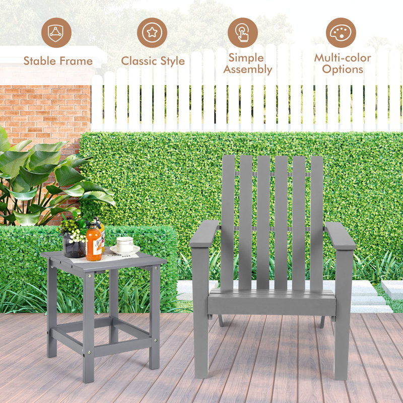 Pudsey Acacia Outdoor Adirondack Chair, Gray