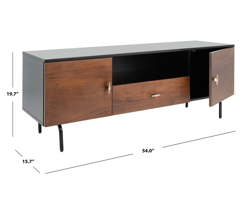 Brooksie 54'' Media Console, Black/Walnut