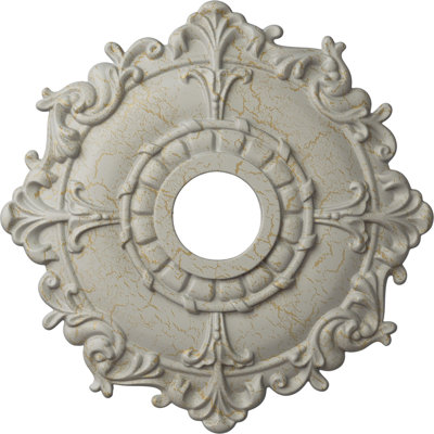 Endurathane Alexa Ceiling Medallion, 20 1/2"OD x 1 7/8"P (Fits Canopies up to 2 7/8")Hand-Painted Stone Hearth Finish