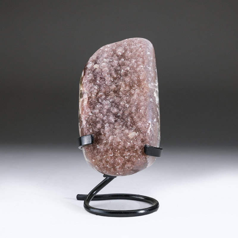 Druzy Crystal Cluster On Metal Stand