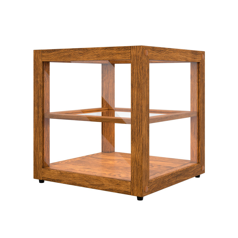 15 po Vitrine carrée en bois Artisan, Marron clair