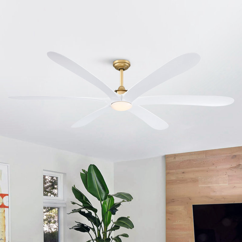 72" 6-Speed Reversible DC Motor Ceiling Fan with Dimmable LED Lights and Remote Control, Black