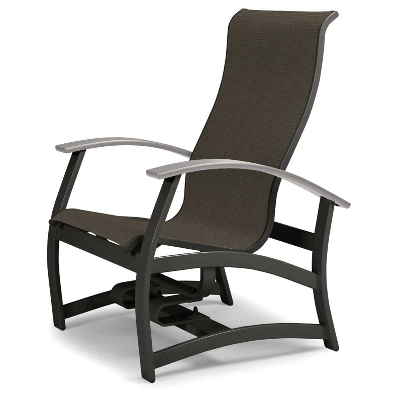 Askar Powder Coated Aluminum Outdoor Lounge Chair, Beacon Taupe Sunbrella®, White P50, Textured Graphite