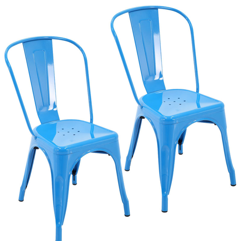 Chaise de salle à manger empilable, Bleu