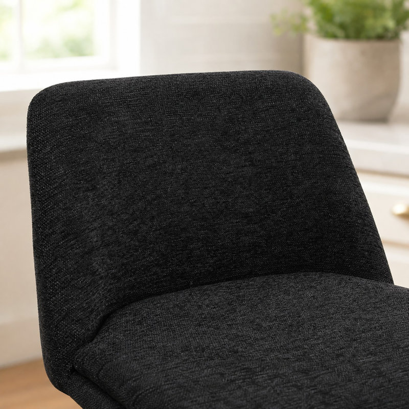 Tabouret de bar et de comptoir pivotant de 25,6 po Deboroh, Noir