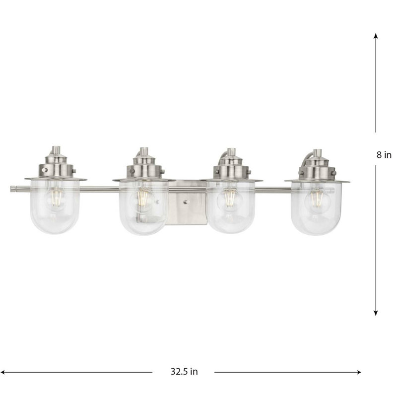 Bahler 4 - Light Dimmable Vanity Light, Brushed Nickel