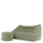 icon Cecilia Corduroy Two Seater Sofa Bean Bag and Round Footstool, Grey-800601988
