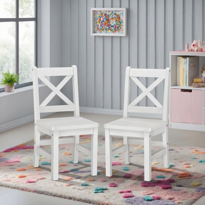 Chaise de bureau ou de repose-pieds en bois massif 11,25 po Merrill Kids, blanc