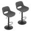 Swivel Upholstered Adjustable Height Counter Stool with Metal Frame-1105591319