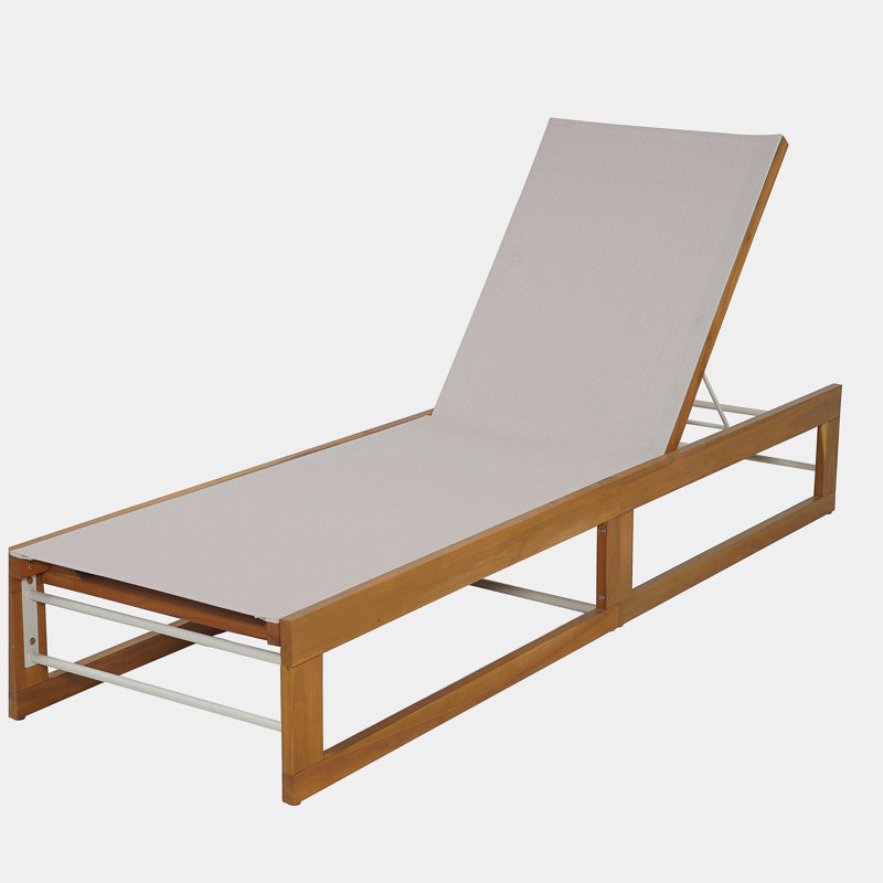 Chaise longue Mia, Teck / beige
