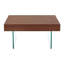 Table basse carrée en panneau de fibres à densité moyenne - 31,5 po x 31,5 po avec pieds en verre trempé. Autocollant de panneau de densité, pieds en verre renforcé
