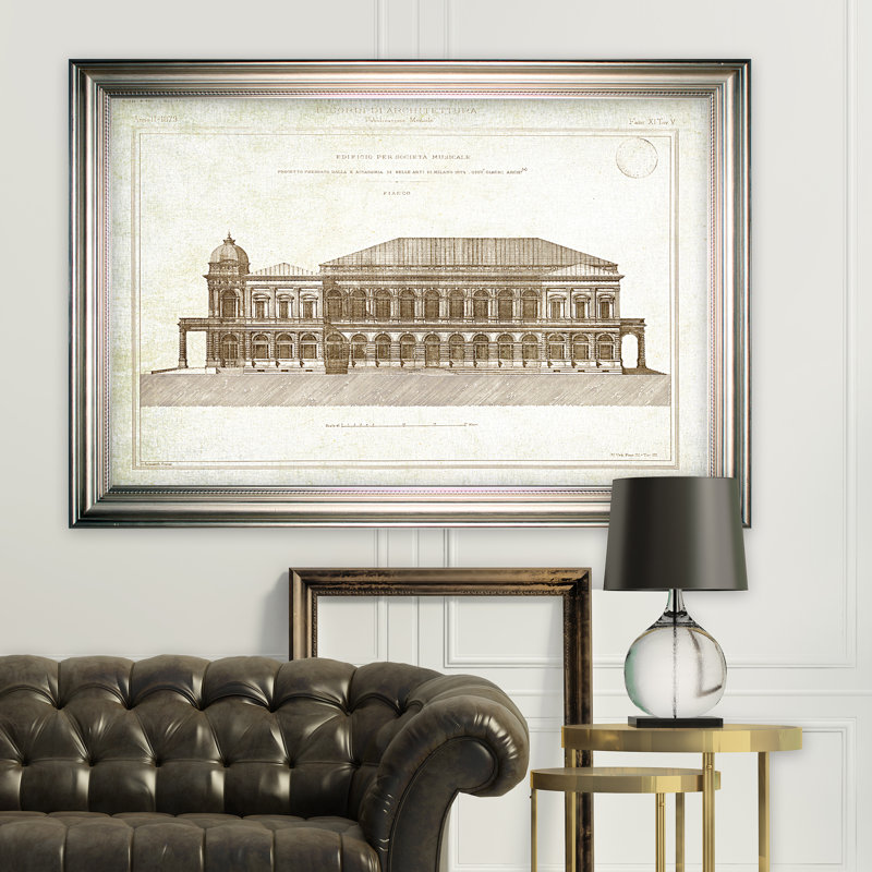 « architecture sketch ii », impression, H 18 po x l 27 po x P 1,5 po, Pas de tapis, Toile tendue