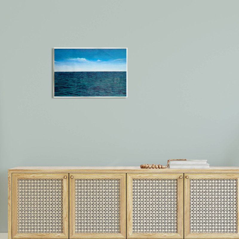 Vagues de l'océan bleu profond, estampe numérique par Michael Willett, H 13 po x l 19 po x P 0,5 po, Bois