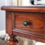 Bureau rectangulaire à 3 tiroirs en bois massif brun noisette-1159363668