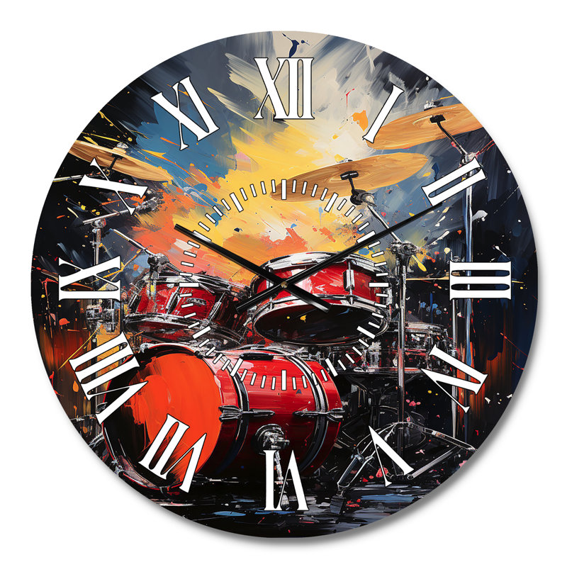 Horloge murale Popart Music Drums, Médium