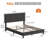 Full Size Bed Frame with Adjustable Upholstered Headboard, Strong Wood Slats, No Box Spring Needed-1026221621