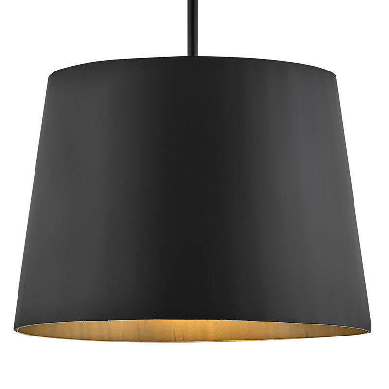 Alder 1 -Bulb 15.25" H Outdoor Pendant, Black