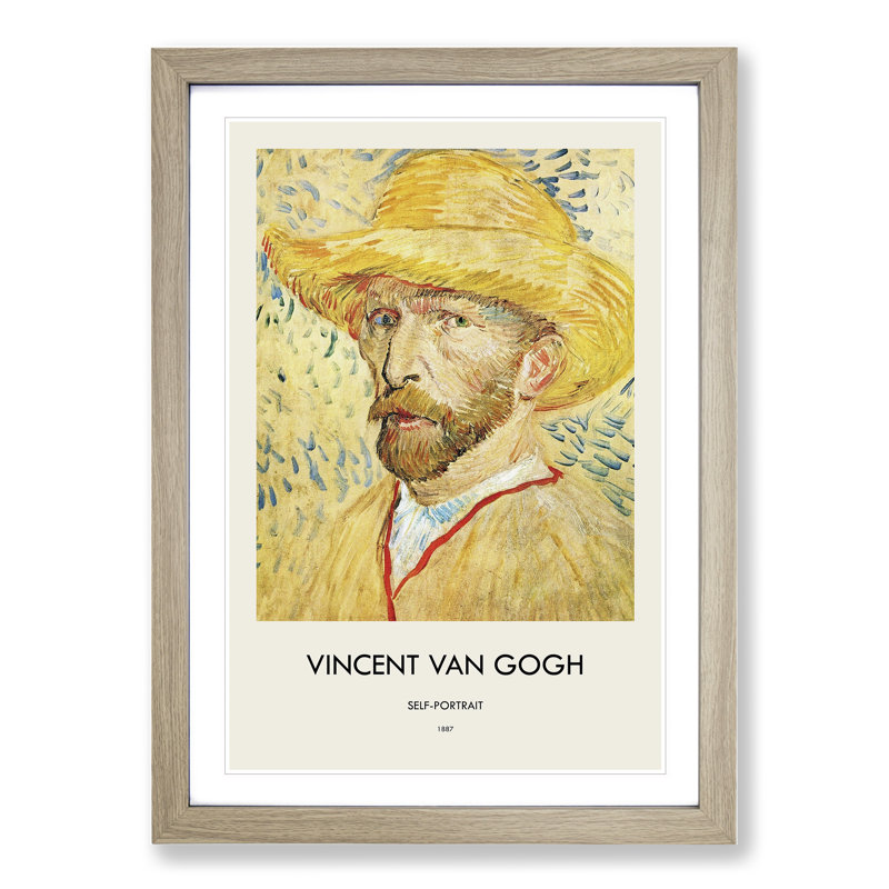 Self Portrait Vol.4 by Vincent Van Gogh - Picture Frame Painting, Oak, 36cm H x 27cm W x 2cm D
