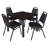 Kee Square Breakroom Table Top, 4 Restaurant Stack Chairs-133066278-133066273-133066272