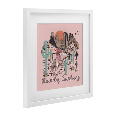 Howdy Cowboy Pink Canyon, reproduction encadrée sous verre, conception de Jedco Brands, Inc.