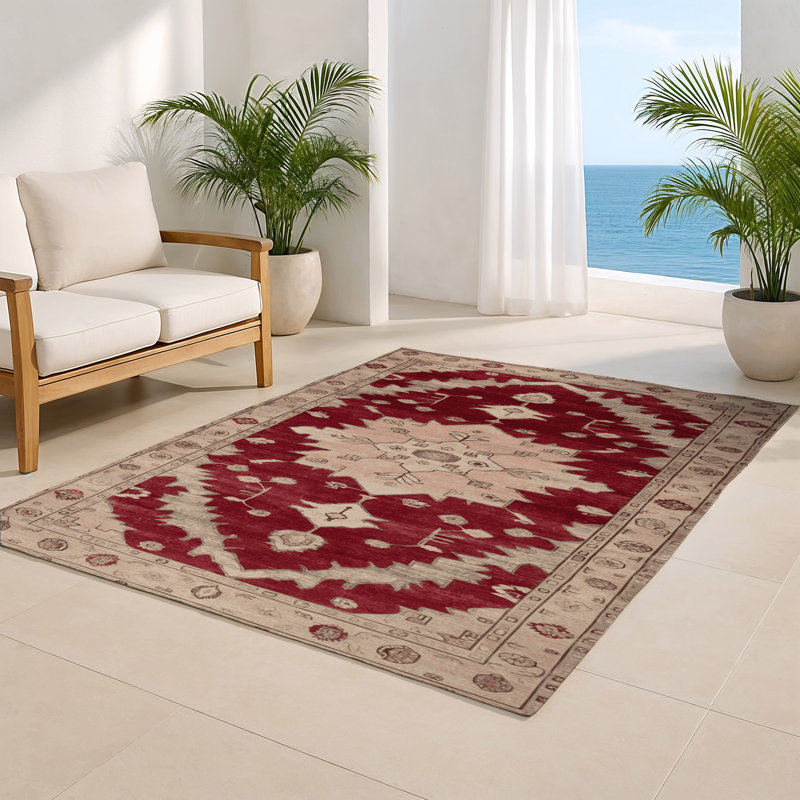 Tapis d'intérieur et d'extérieur surteint beige, Rectangulaire 8 pi x 10 pi