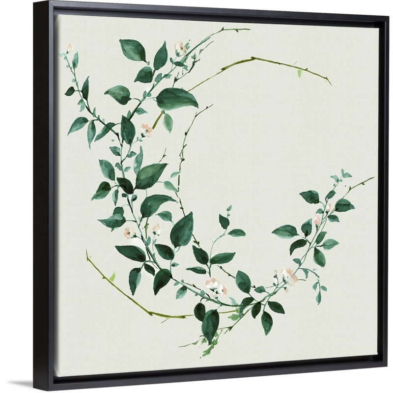 Toile délicate vigne, Toile encadrée noire, H 14 po x l 14 po