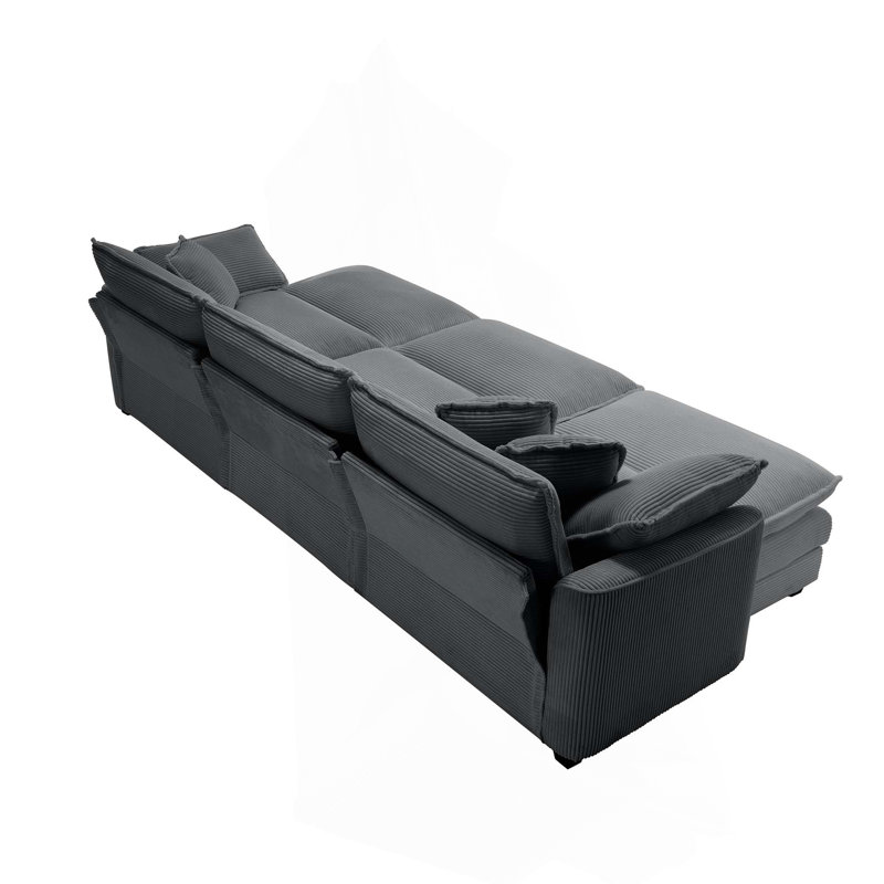 Canapé surdimensionné à coussin modulaire, Gris foncé