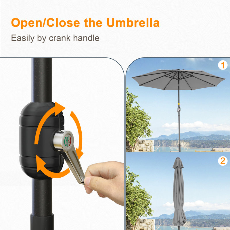 Donyeal 108'' Market Umbrella, Gray
