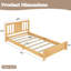 Structure de lit plateforme en bois massif avec lattes de soutien et tête de lit épurée pour matelas simple, conception de plancher à profil bas.-1700584527