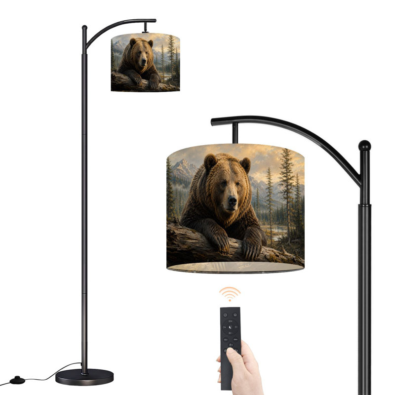Lampe sur pied à arc avec abat-jour réglable Nature Forest