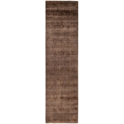 Huckaby One-of-a-Kind 2' 6" X 9' 10" Runner Wool Area Rug Brown