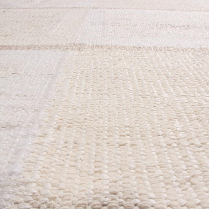 Rug & Kilim’S Scandinavian-Inspired Cream Gray And Light Blue Natural Wool Rug, Rectangle 6' x 9'