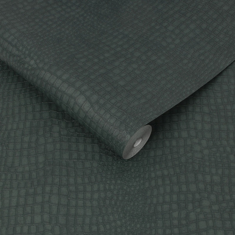 Superfresco Easy Green Crocodile Skin Tetxured Wallpaper, Green