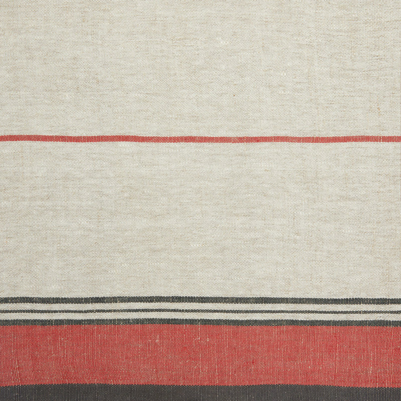 Zhang Tablecloth, Ivory/Red, 90" L x 60" W