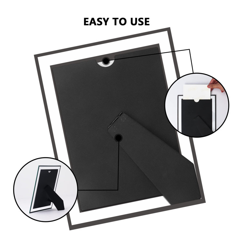 5X7 Picture Frame Set Of 2, Glass Photo Frames Made Of High Definition Real Glass Display Pictures Horizontal Or Vertical For Table