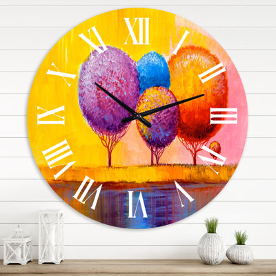 Autumn Fantasy Trees I - Modern wall clock
