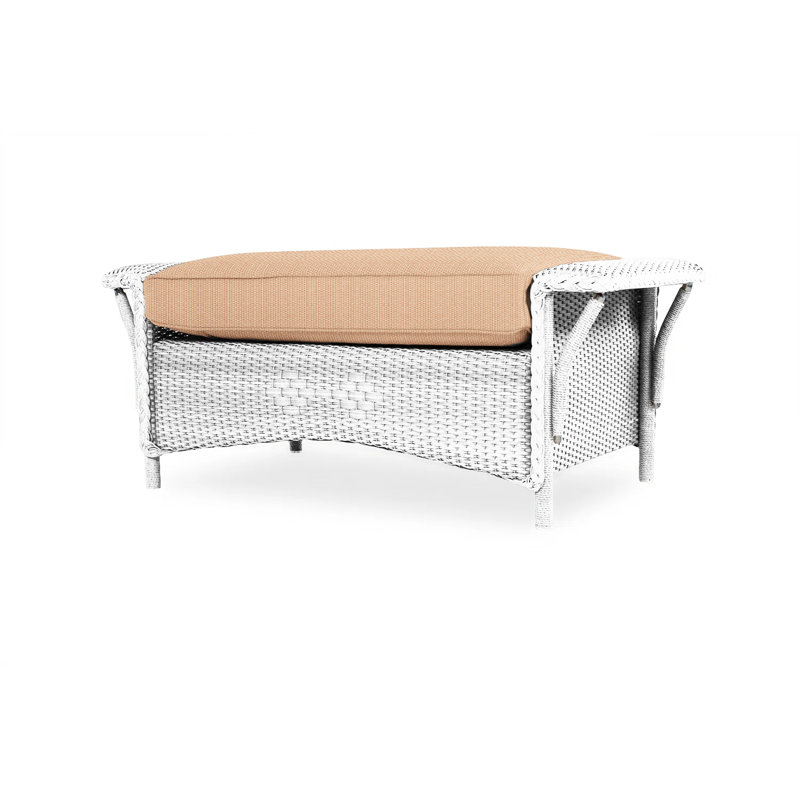 Nantucket Outdoor Ottoman, White, Beach Natural