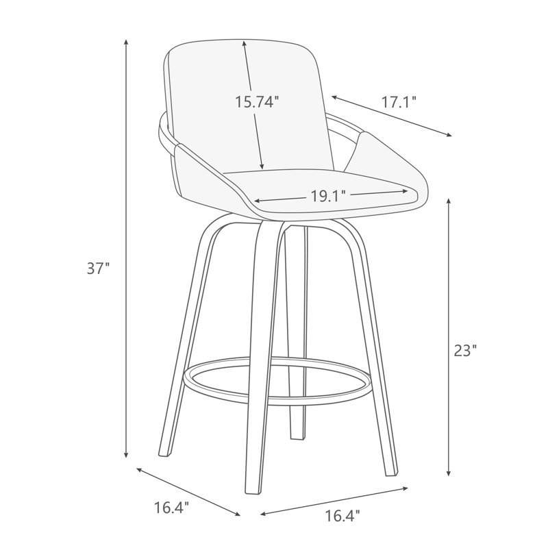 26'' Counter Modern Upholstered 360° Swivel Bar Stools With Curved Backrest & Solid Wood Frame -Linen (Set Of 4), Green