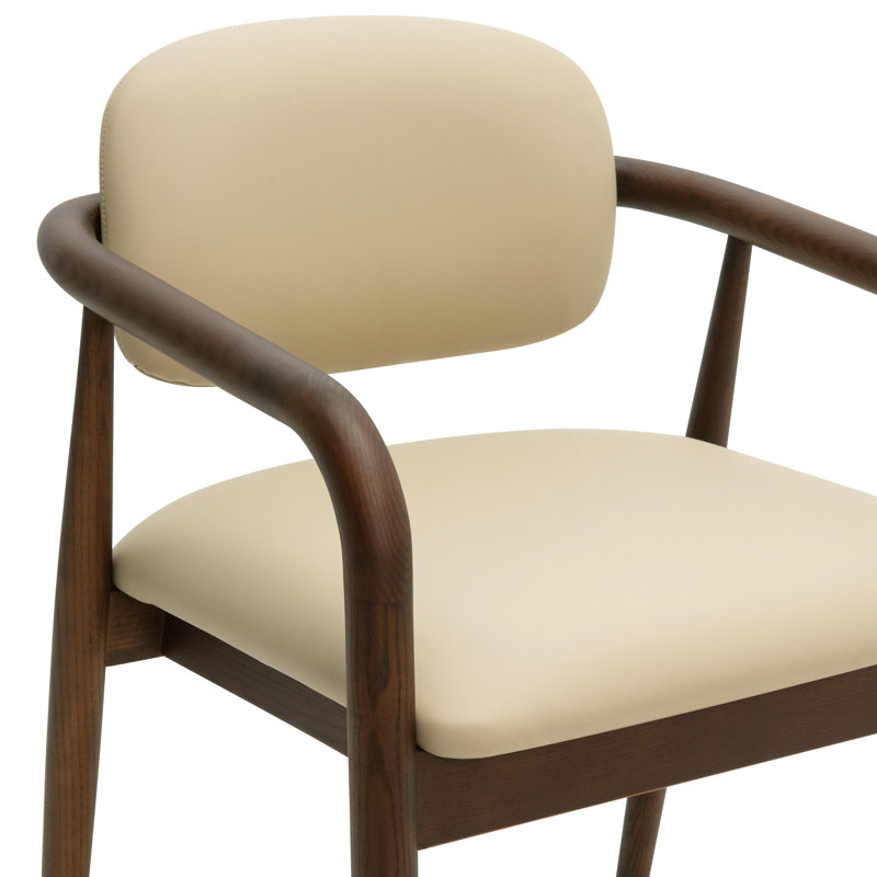 Chaise en cuir taupe Betsy